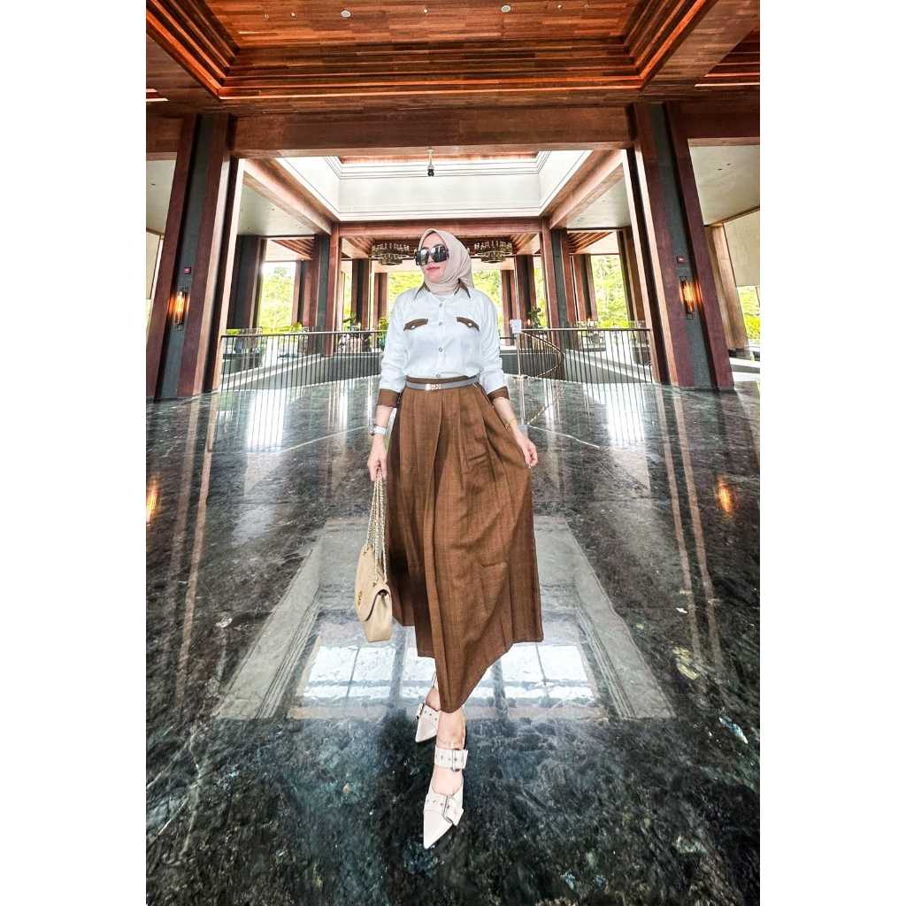 Unik Set Mischa - Setelan Rok Houndstooth Mix Shakila - One Set Premium