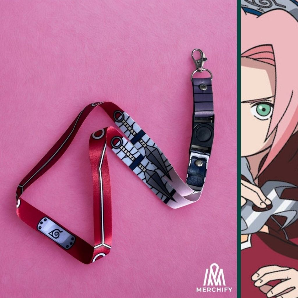 

Lanyard SAKURA Naruto Anime Merchandise Tali ID Card (unofficial)