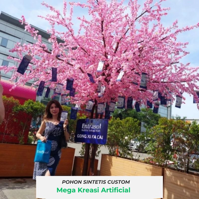 Pohon Sakura Plastik Besar Tinggi 3 Meter - Pohon Natal Bunga Sakura