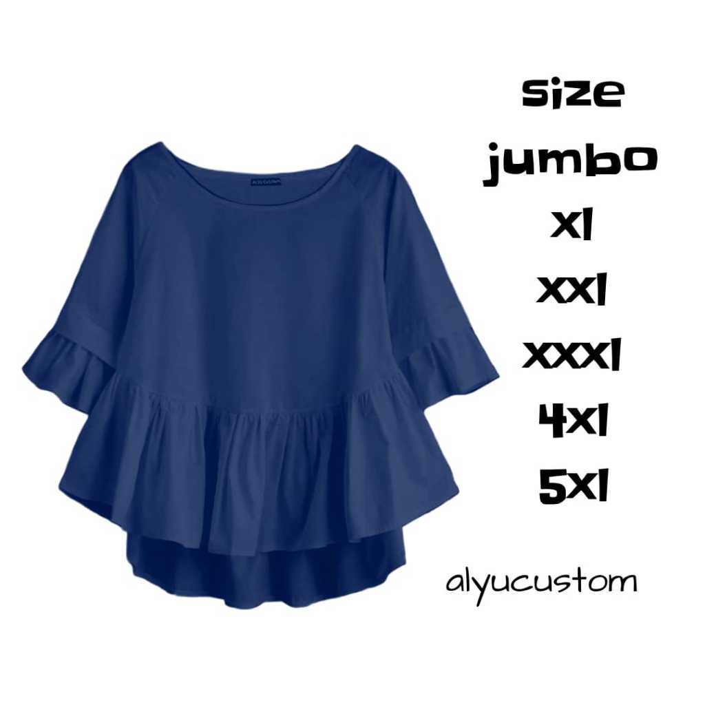 Pakaian Wanita Lengan Pendek - Blouse Size Jumbo - Atasan Terbaru Wanita Jumbo size S M L XL - 8XL 2