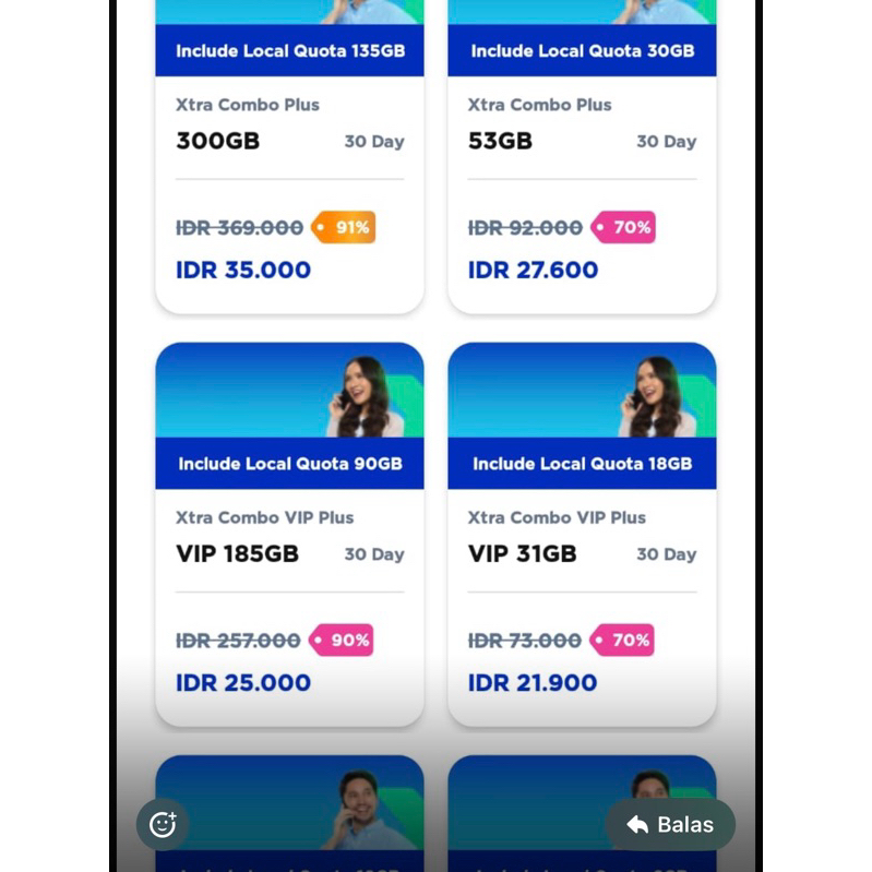 PROMO Kartu XL XTRA COMBO PLUS VIP DISKON 90%