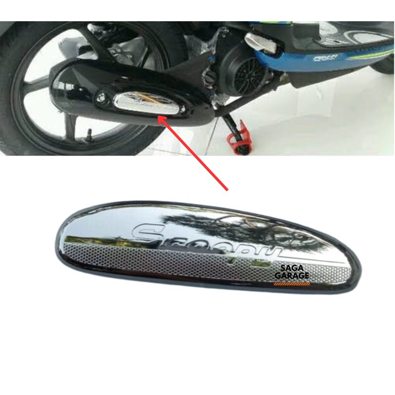 Garnish Cover Tameng Knalpot Honda Scoopy Fi Esp 2014 2016 K16 Aksesoris