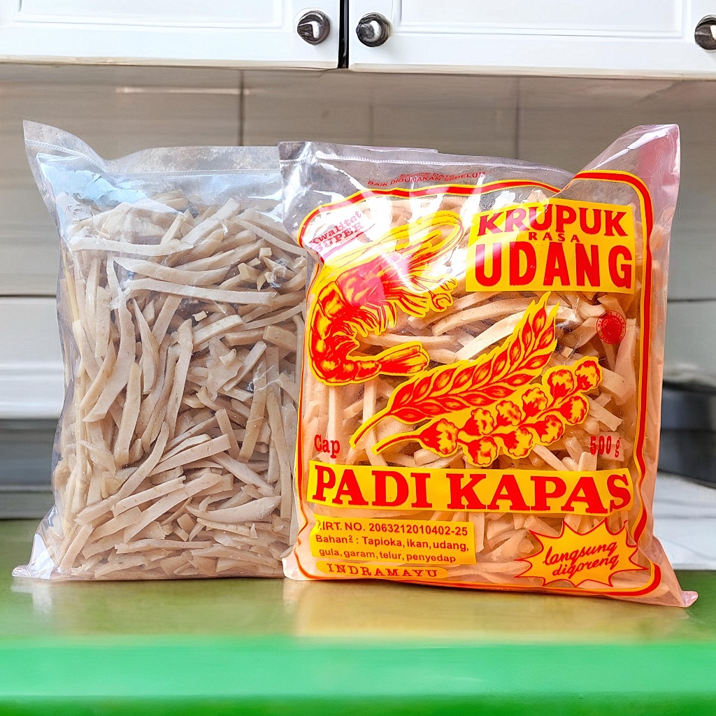 

1Kg Kerupuk Udang STICK Cap PADI KAPAS Original Khas Indramayu Free Dus+Bubblewrap+Plastik Polymer