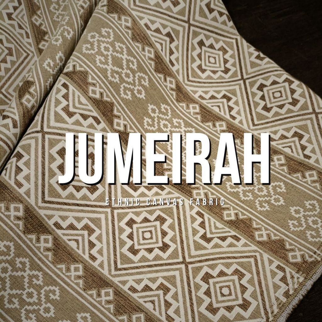 JUMEIRAH Ethnic Design Fabric - Bahan Kain Kanvas Motif Ethnic Arab Klasik - Pelapis Jok Sofa / Kurs