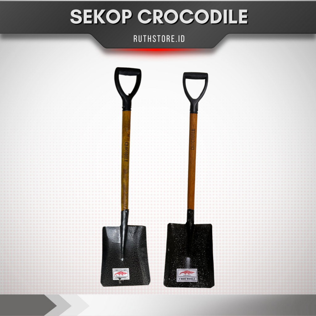 Crocodile Chillington Sekop Pasir  Persegi Empat/Petak Gagang Kayu Skop/Sekop Crocodile Chillington