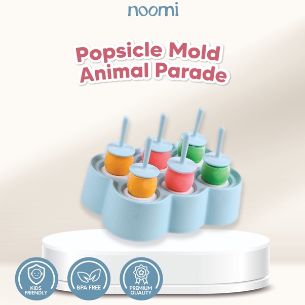 KODE Y52A Noomi  Popsicle Mold Animal Parade  Cetakkan Es Krim Silikon 6 Stik