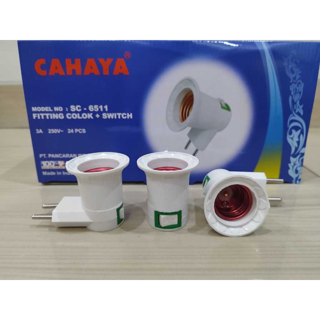 STEKER COLOKAN LAMPU FITTING E27 + SAKLAR FITTING LAMPU TIDUR