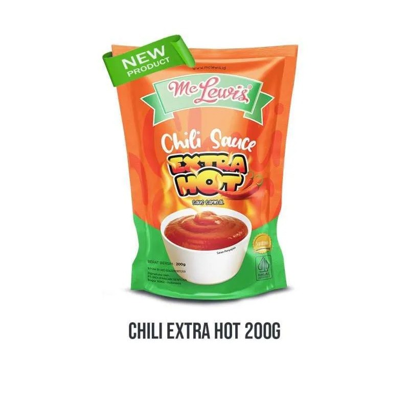 

Mclewis Extra Hot 200gr Mc Lewis Chili Sauce / Saus Mc Lewis