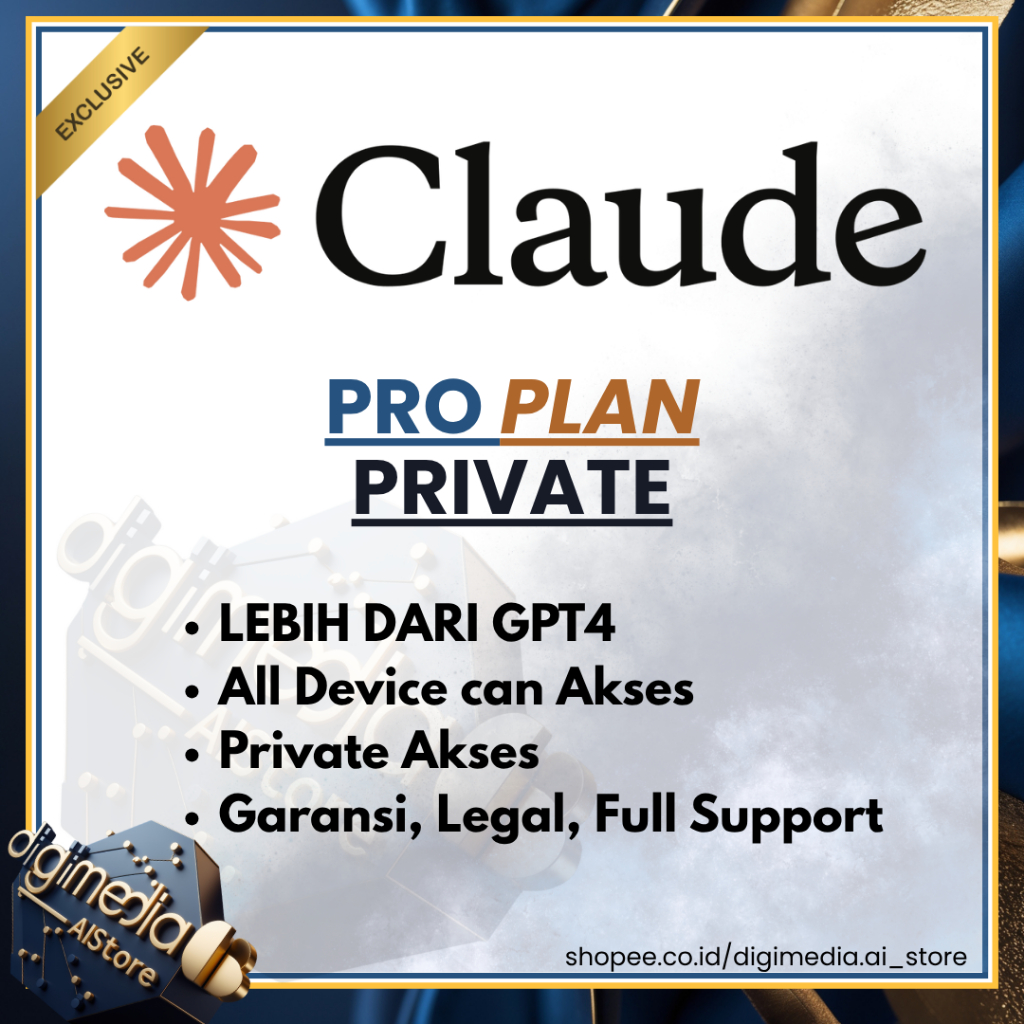 Claude AI Pro PRIVATE 1 BULAN  - Lebih Canggih dari CHAT GPT nulis, ngedit, jawab pertanyaan.