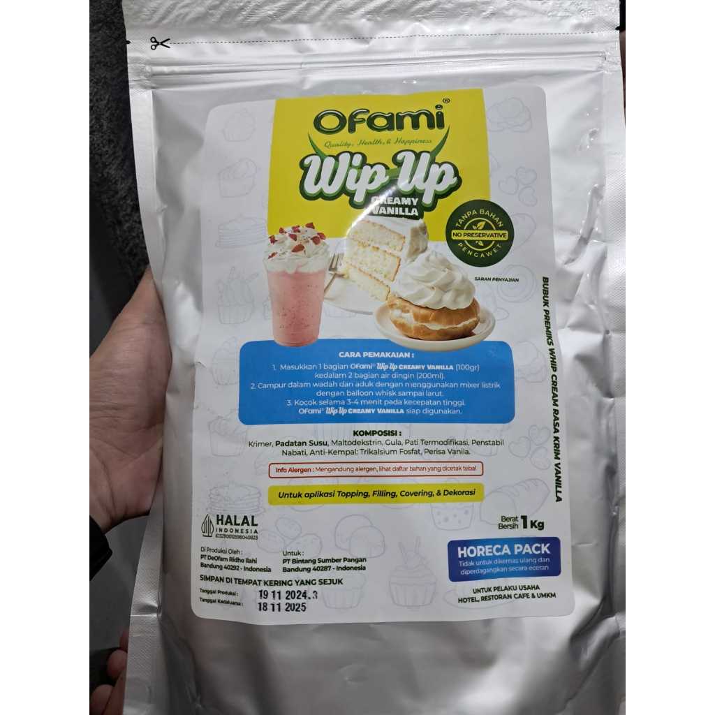 

Whiping Cream Instant | Ofami Wip Up Creamy Vanilla | Whip Cream Bubuk