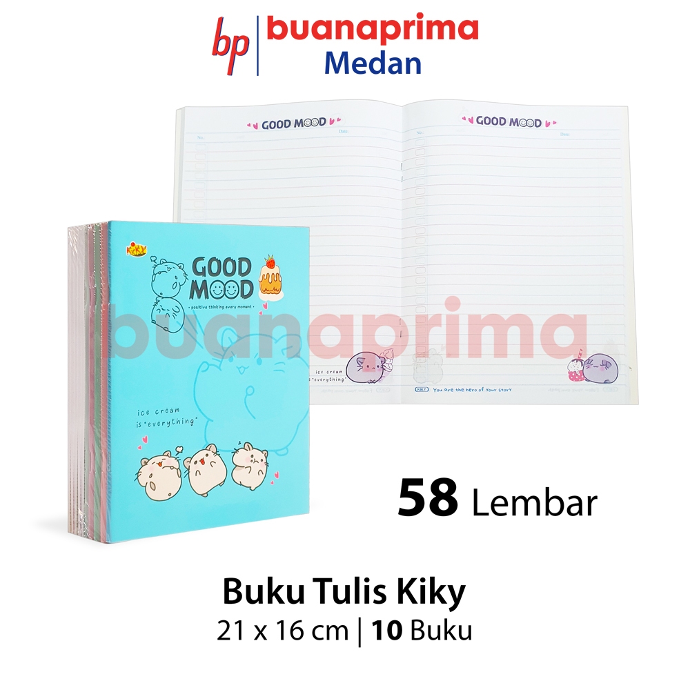 

Buku Tulis PENDEK KIKY 58 Lembar isi 10 Buku 21x16 cm Notebook Sekolah A5 Kwarto