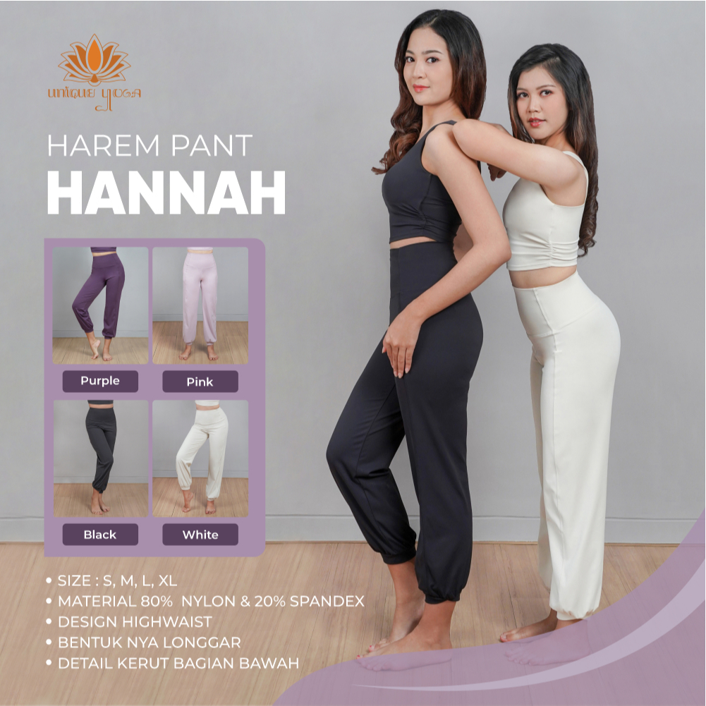 Harem Pant Hannah / Celana Harem Olahraga  Wanita Untuk Yoga Senam Gym Pilates