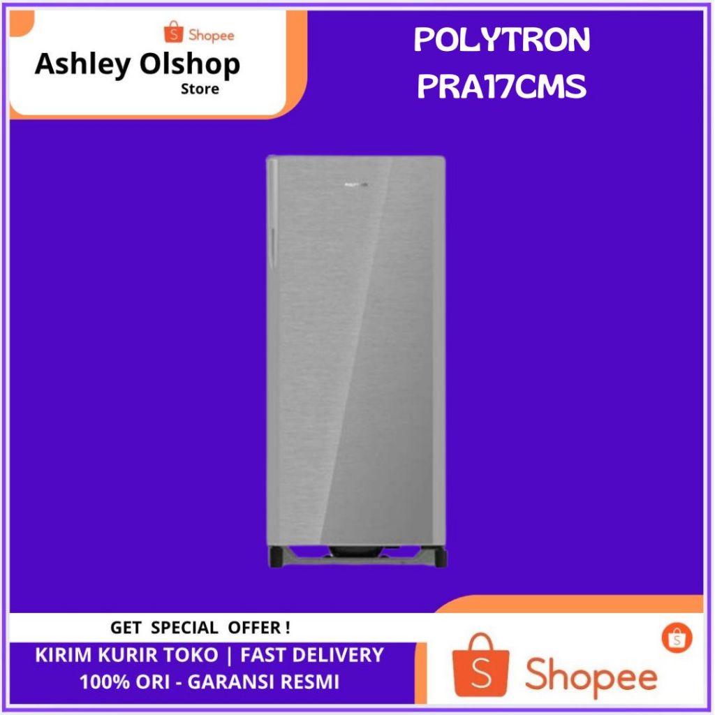 Kulkas 1 Pintu Polytron Belleza PRA-17CMS 170 Liter Kulkas Polytron PRA17CMS