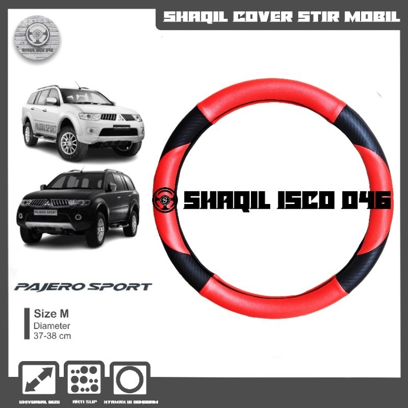 Sarung Stir Mobil Motif Carbon Mitsubishi Pajero, Cover Stir Mobil Pajero, Sarung Stir Minibus