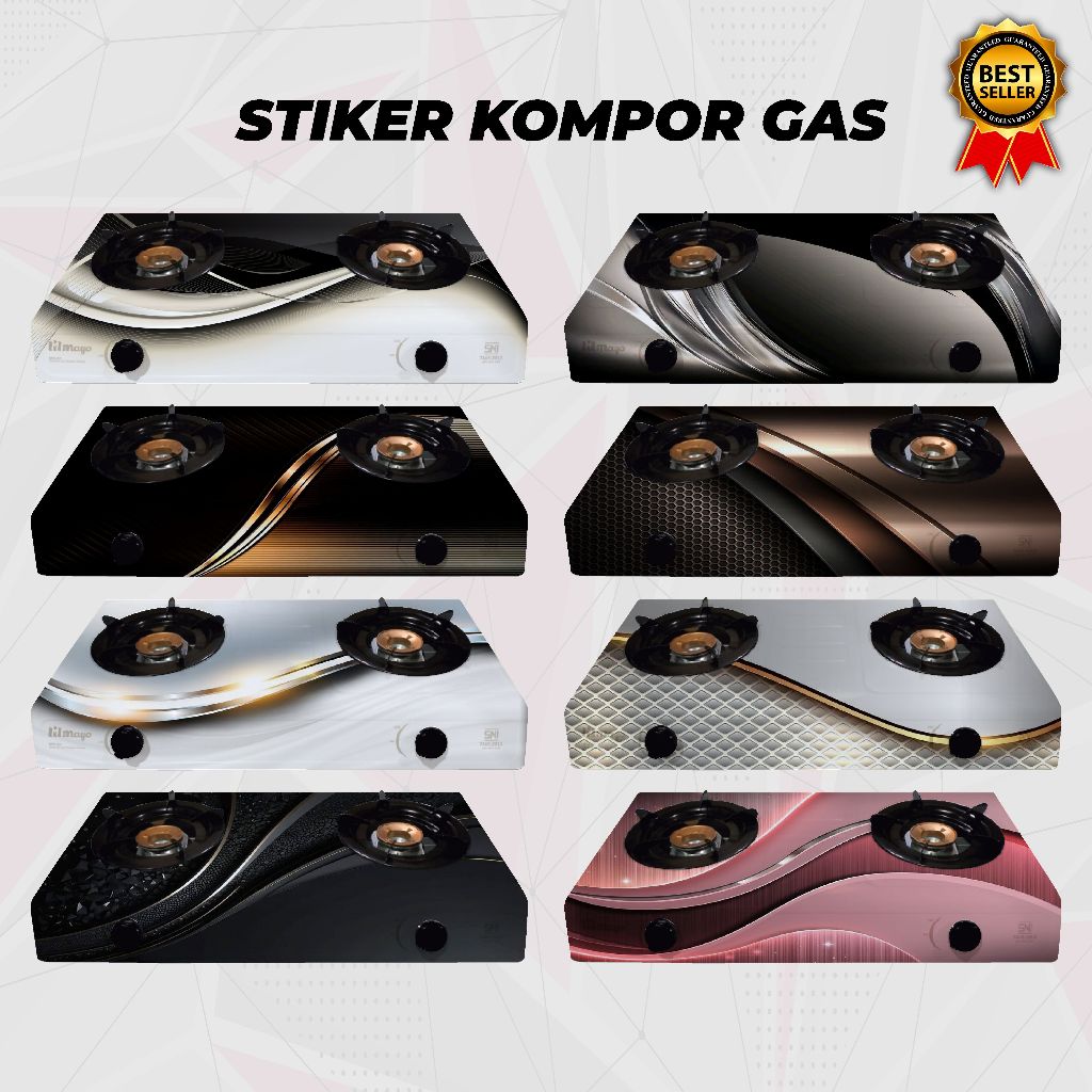 STICKER KOMPOR GAS MODERN-STICKER KOMPOR 1 TUNGKU DAN 2 TUNGKU MOTIF ELEGANT