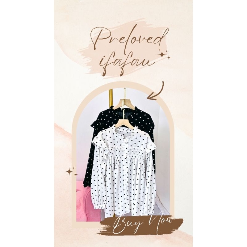 Blouse Putih Polkadot