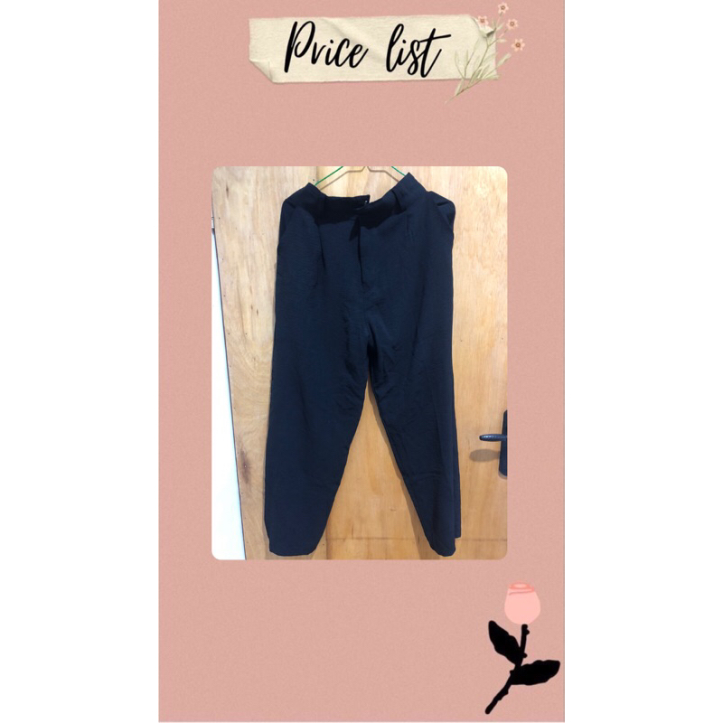 Preloved,Colette Pants | Loose Pants Highwaist Kulot Polos Bahan Premium Crinkle Airflow