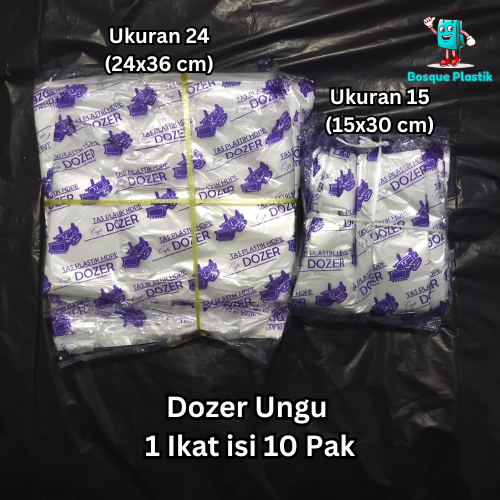 Kresek Putih Transparan Merk Dozer Ungu Kecil & Sedang - Ukuran 15, 24