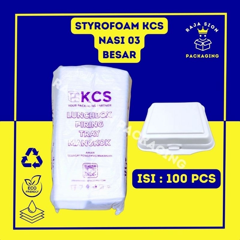 ( PACK ) Sterofoam Nasi KCS 03 Isi 100 PCS / Foam Nasi / Styrofoam Nasi