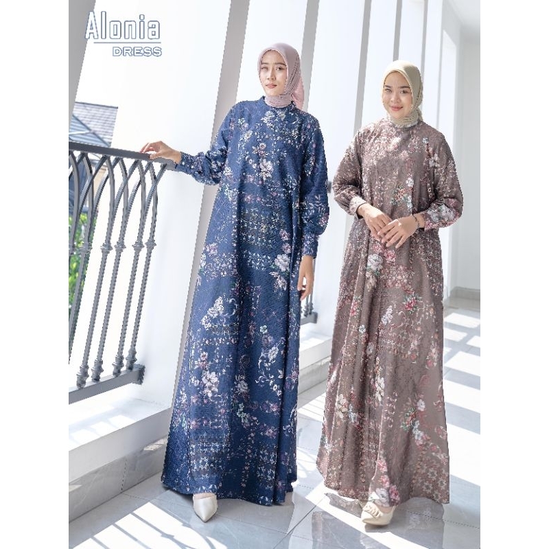 ALONIA DRESS / GAMIS PESTA WANITA / DRESS MEWAH ORI BY MAREVI (HANYA SIZE STANDAR)