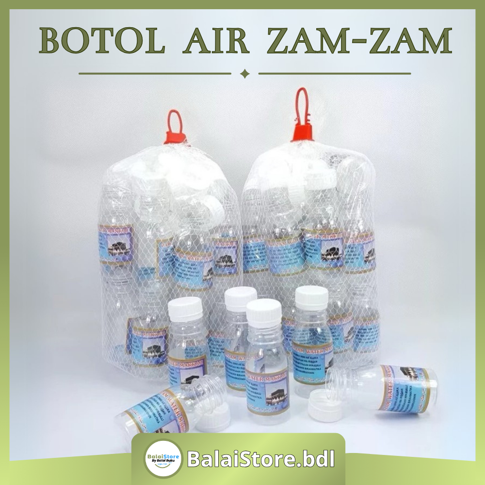 

Botol Air Zam Zam 80 ML Isi 25 Pcs Original Oleh Oleh Haji dan Umroh