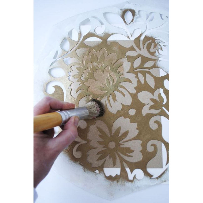 Cetakan cat sablon dingding, motif batik ornamen,siap pakai