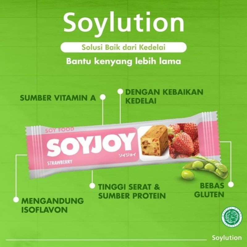 

SOYJOY Snack Bar Kedelai Strawberry / Almond Chocolate / Kurma Nastar 30gr