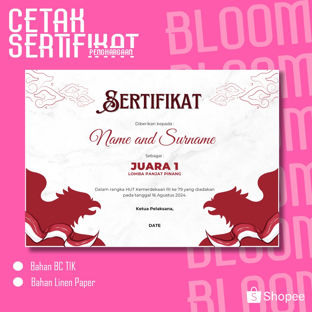 

Promo Cetak Piagam A4 Murah Custom Cetak Kertas PiagamTermurah