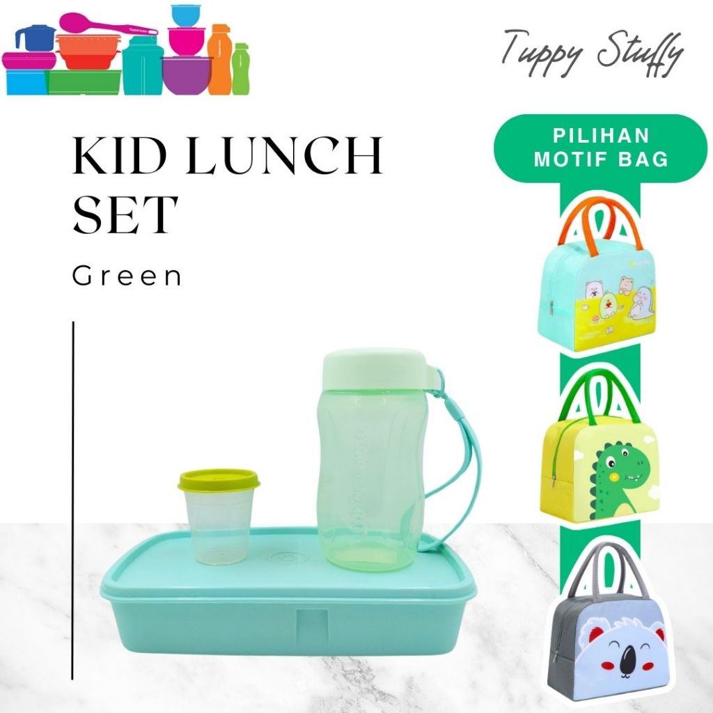 Tuperware Kids Lunch Set (1)-Mix|Tempat bekat anak lucu ori Tupperware/Tempat bekal sekolah lucu ori