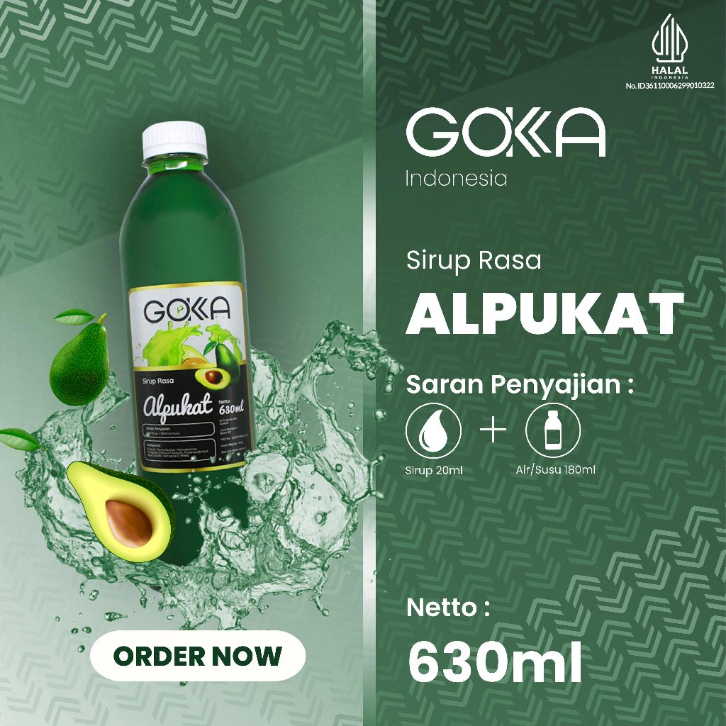 

Alpukat Syrup Gokka / Minuman Sirup Gokka Rasa Alpukat 630ml