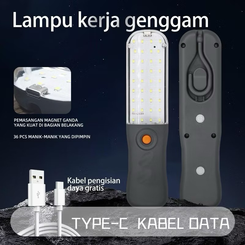 BIGOSTORE - LAMPU KERJA EMERGENCY PORTABLE CHARGE BATERAI LED SENTER CAMPING