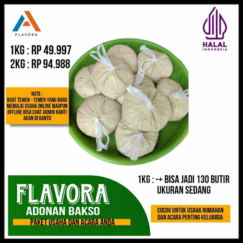 

FLAVORA ADONAN BAKSO PREMIUM 1KG | PAKET USAHA/ ACARA KELUARGA