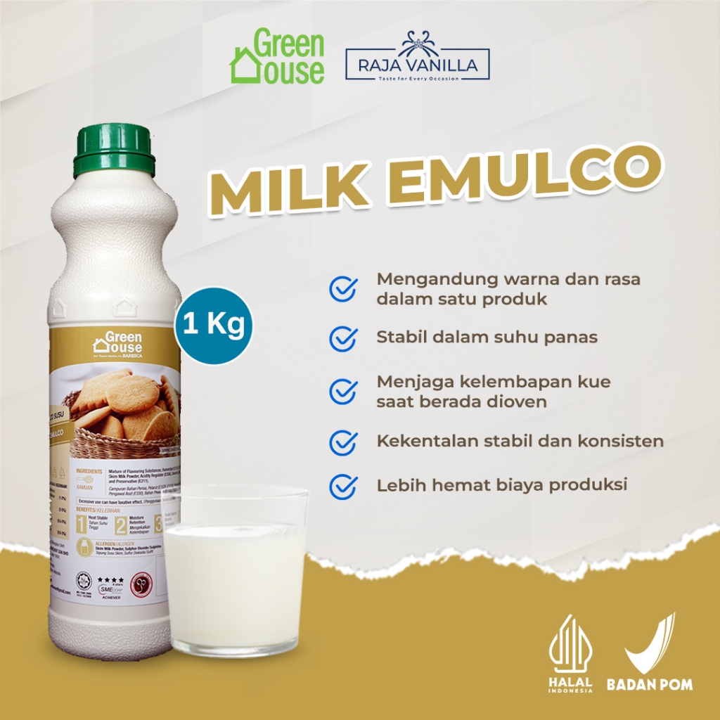 

Green House Milk Emulco - Perisa Susu Malaysia Aroma Warna Milky Susu 1 kg