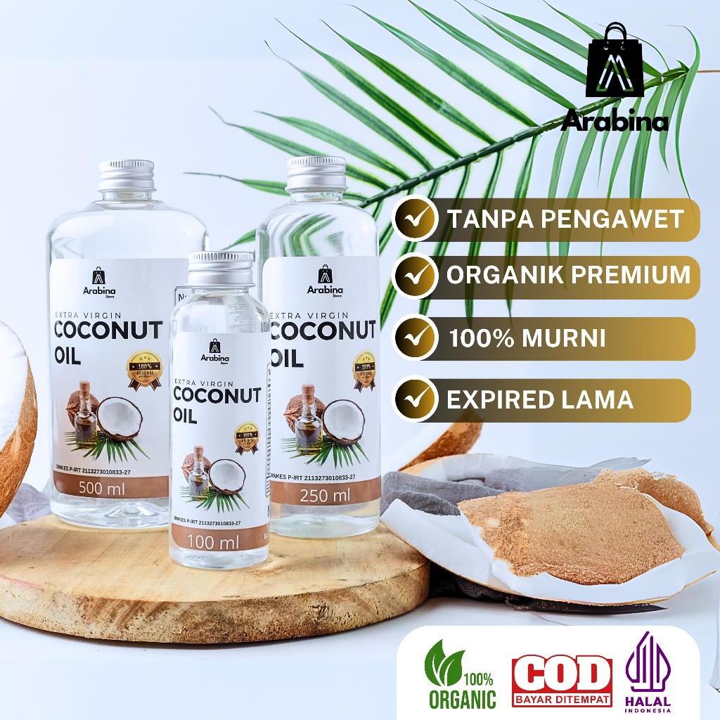 

aina Arabina Minyak Kelapa 100% Murni Extra Virgin Coconut Oil Cold Pressed VCO Asli Murni