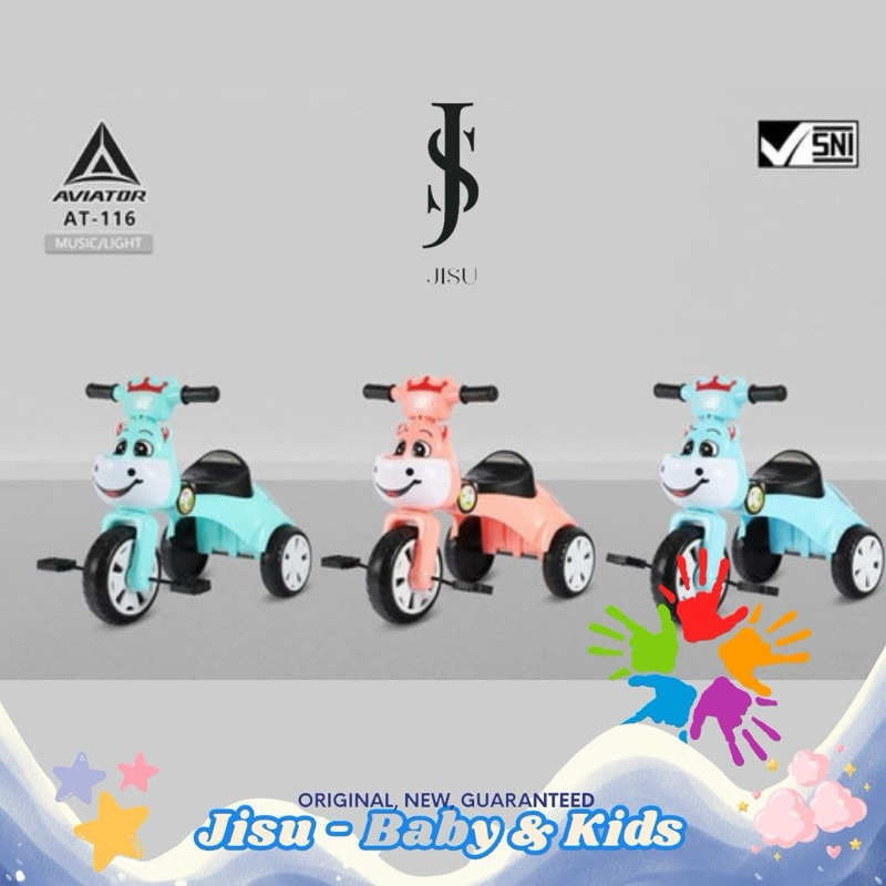 AVIATOR TRICYCLE AT-116 Sepeda Roda Tiga yang sudah dilengkapi dengan karakter lucu