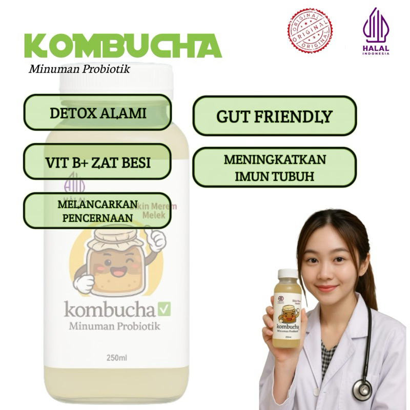 

Probiotik kombucha varian buah asli 250ML