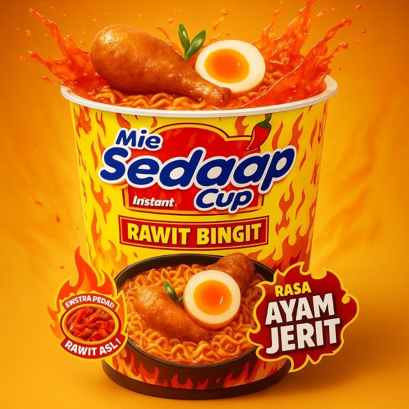 

Mie Sedap Cup Rawit Bingit Rasa Ayam Jerit 75g