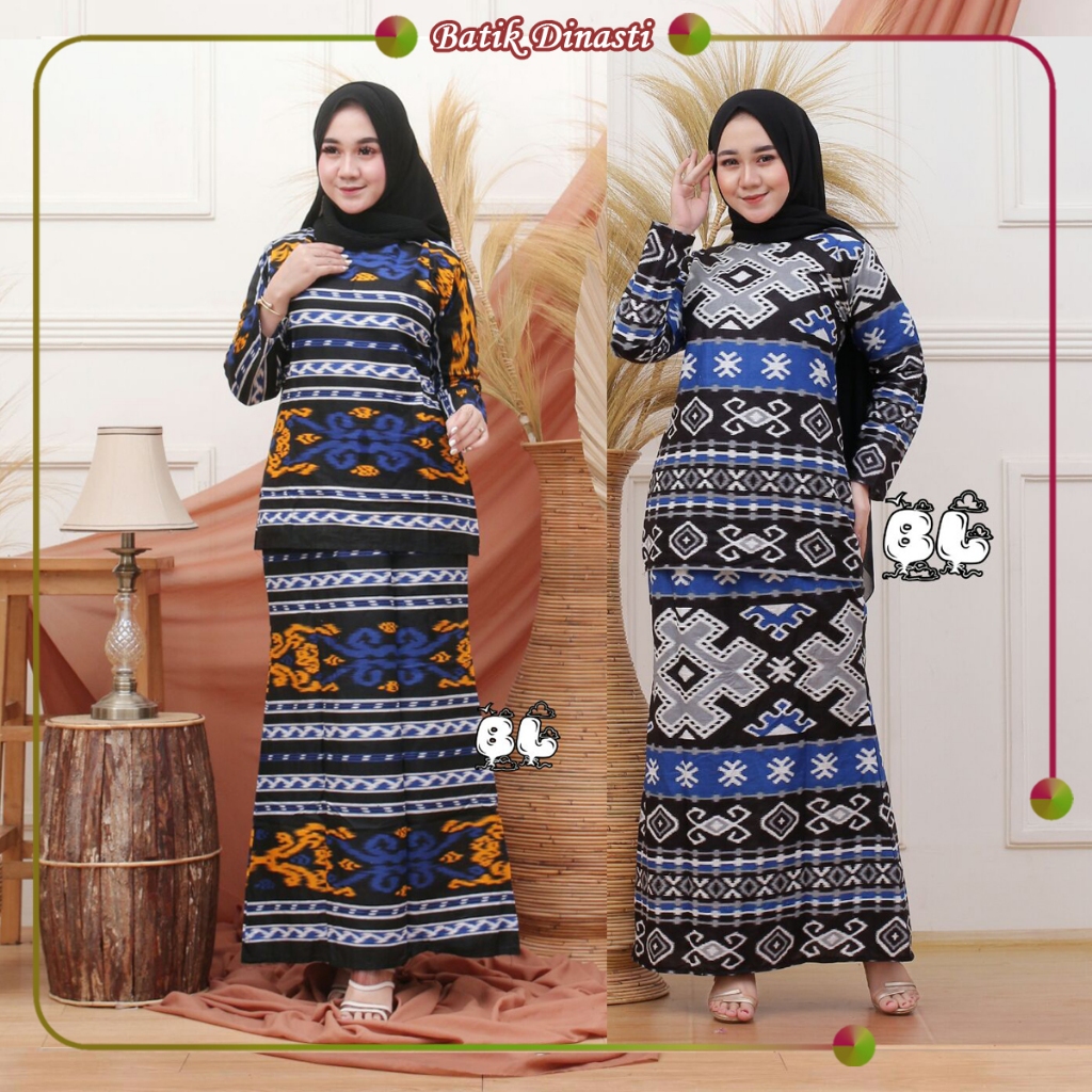 Rok Blus Batik - Set Batik RNB original modern/ RNB batik katun kerja kantor baju pns /batik guru ba