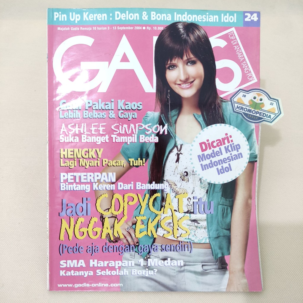 (ORIGINAL) Majalah Gadis - Cover Ashlee Simpson (3-13 September 2004)