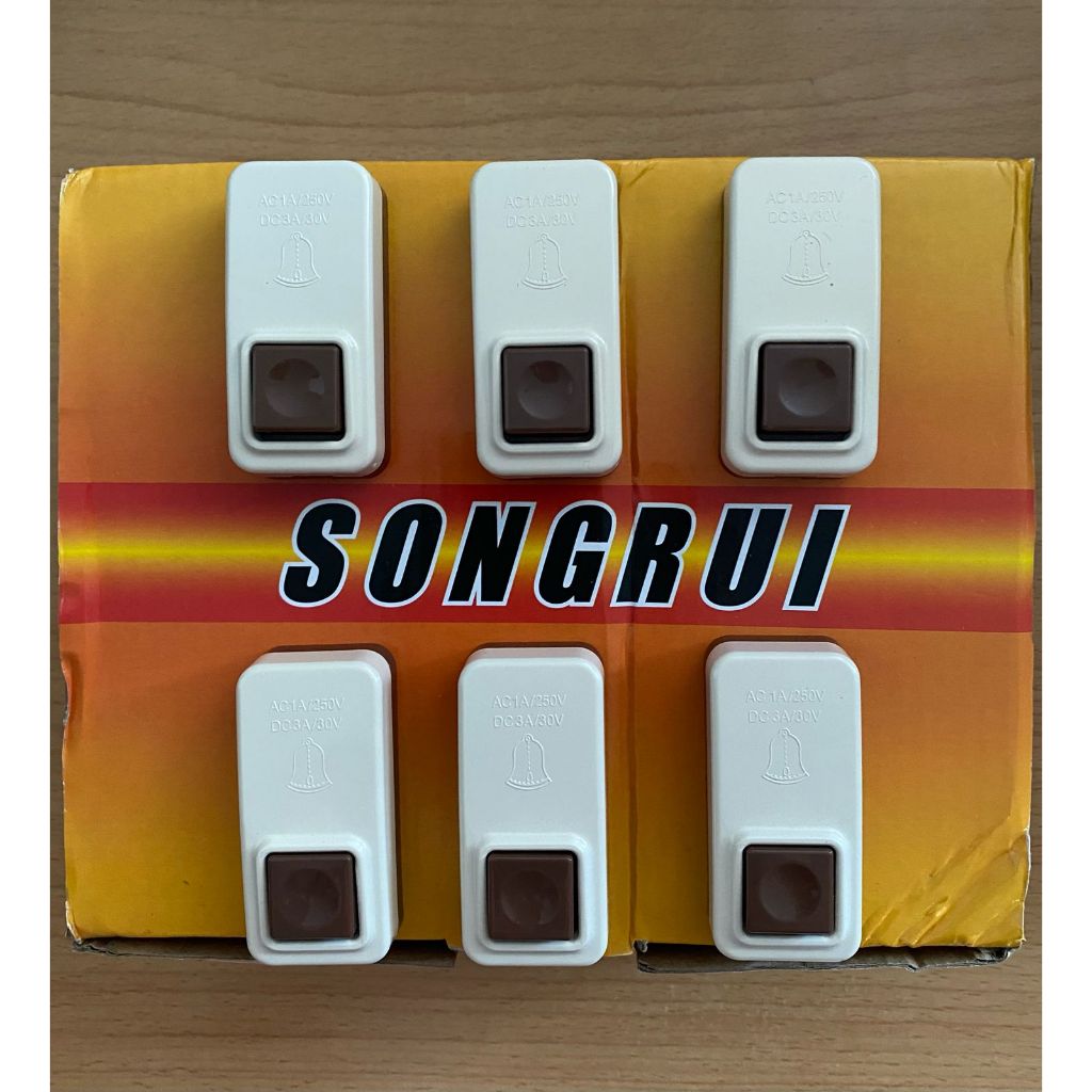 COD-Saklar Switch Knop Bell Listrik Pencetan Bell Pintu Kabel Listrik Tombol untuk bell kring dan be