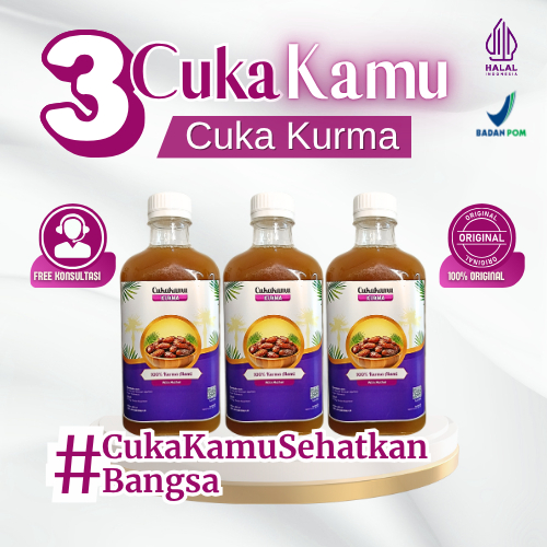 

CUKAKAMU 3 BOTOL - Cuka Kurma Mencerahkan Wajah Putih Bersih Flek Hitam & Kerutan Hilang