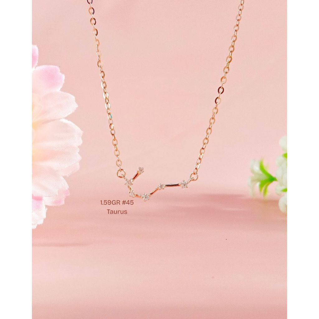 AJ Gold & Jewellery - Zodiak - Kalung Zodiak Taurus Emas 17k 75%