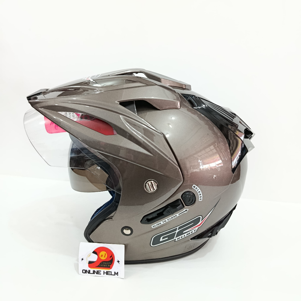 HELM G2 EXTERMINATOR DOUBLE VISOR warna gold