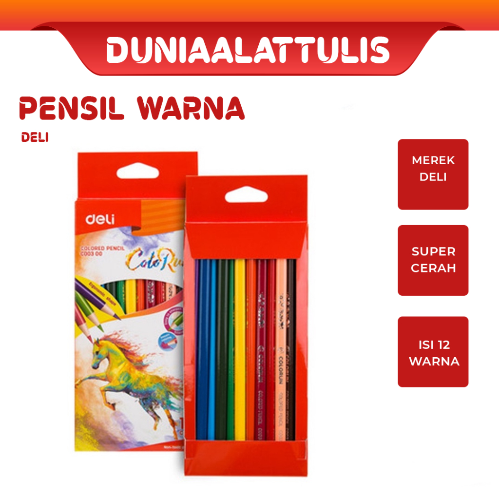 

DELI - PEWARNA / PENSIL WARNA / PENCIL COLOUR CERAH TIDAK BERACUN EC00300