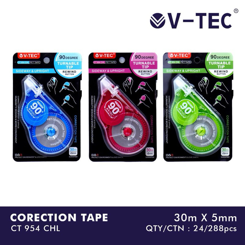 

V-Tec Stipo Kertas / Correction Tape / Tipe X Kertas