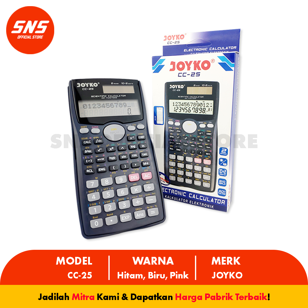 

Calculator Kalkulator Joyko CC-25 Scientific 401 Functions SNS OFFICIAL STORE