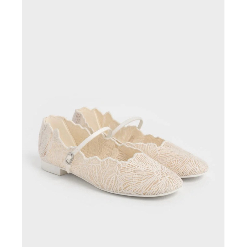 Crochet Floral Mary Jane Flats