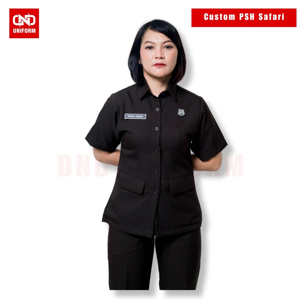DND UNIFORM - CUSTOM SERAGAM PSH SAFARI WANITA SECURITY SATPAM BAHAN GAIA NEO PREMIUM
