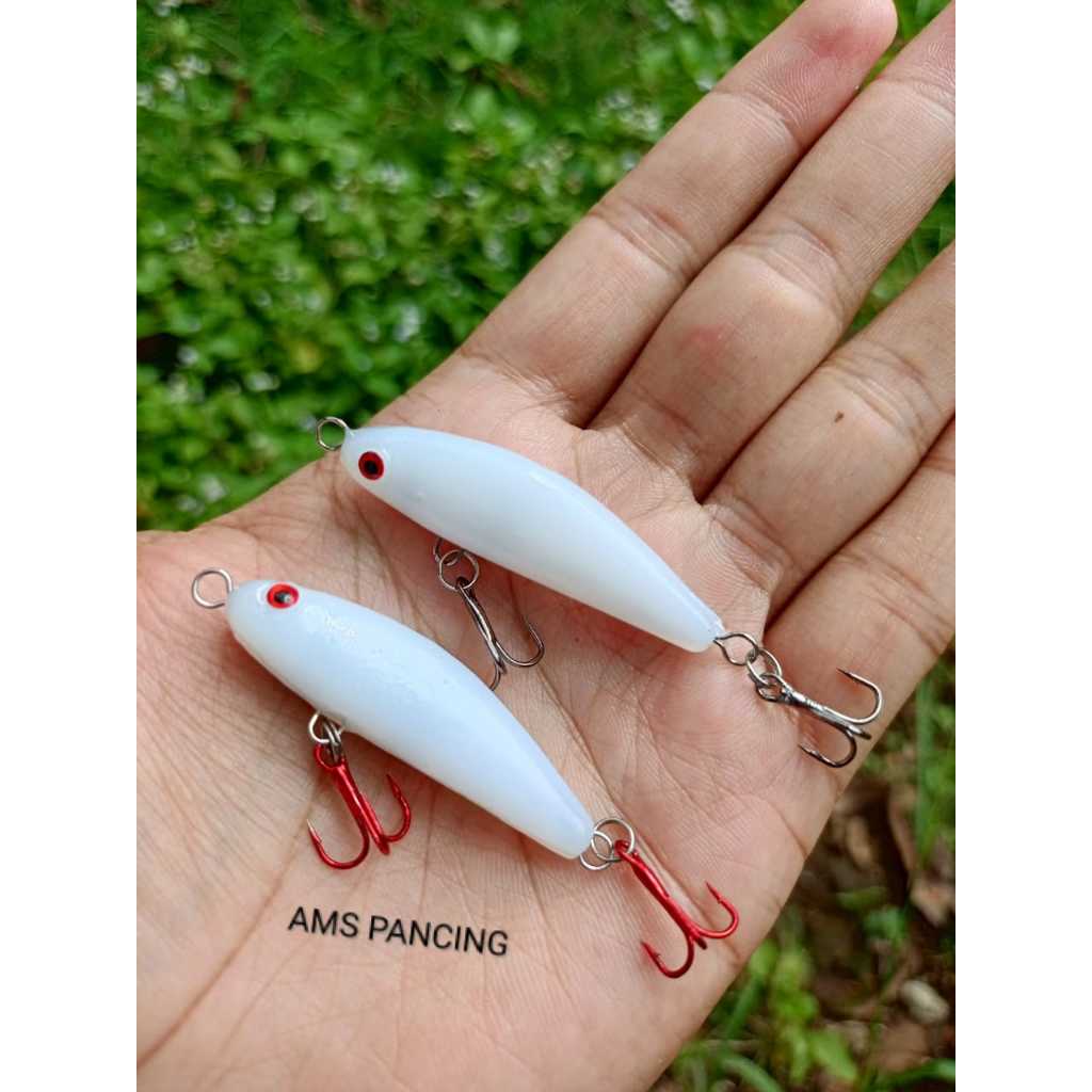 UMPAN CASTING HAMPALA 5CM PUTIH / LURE UMPAN PANCING HAMPALA / SWIMMER HAMPALA 5CM / UMPAN HAMPALA