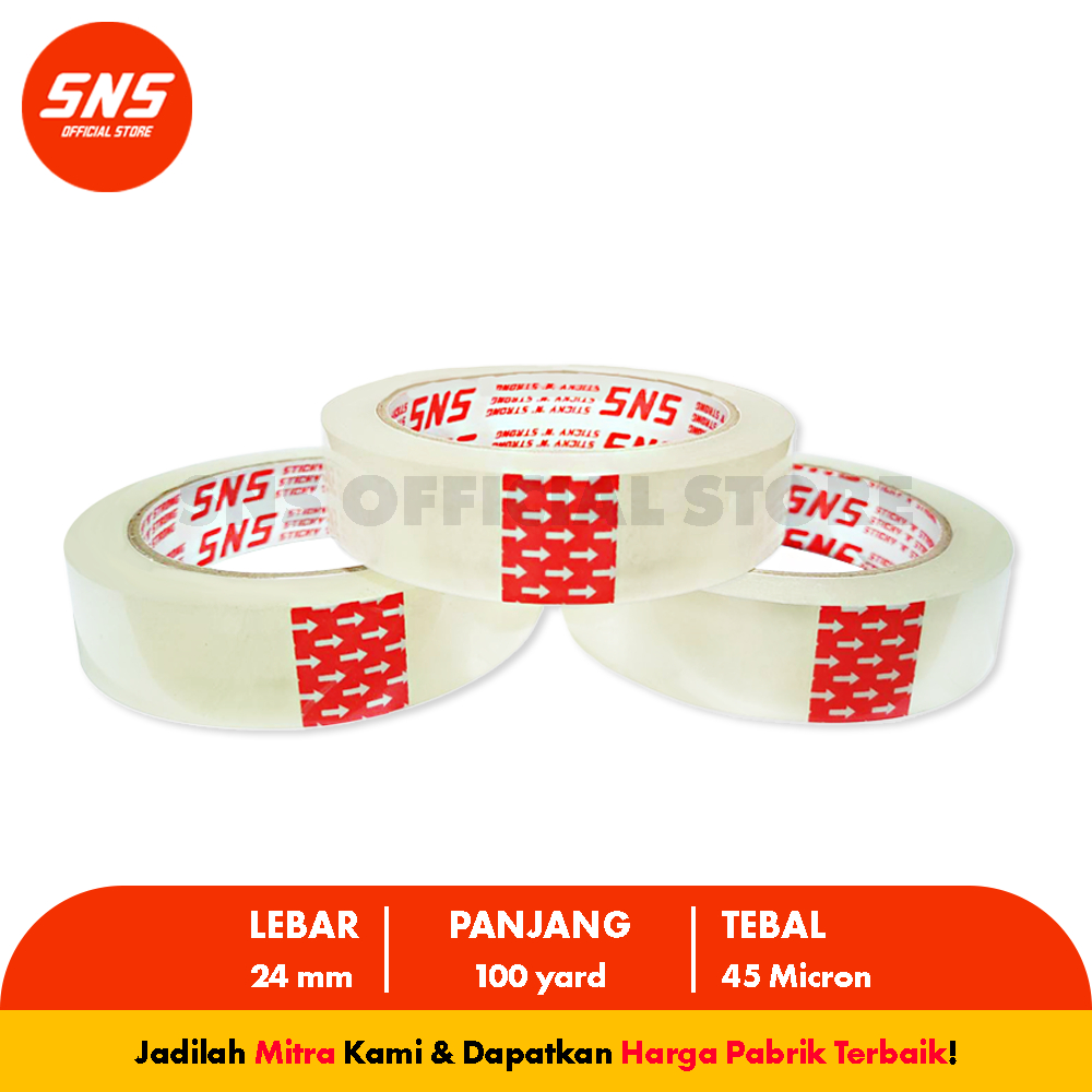 

Isolasi / Lakban Bening 1 Inch 100 Yard SNS